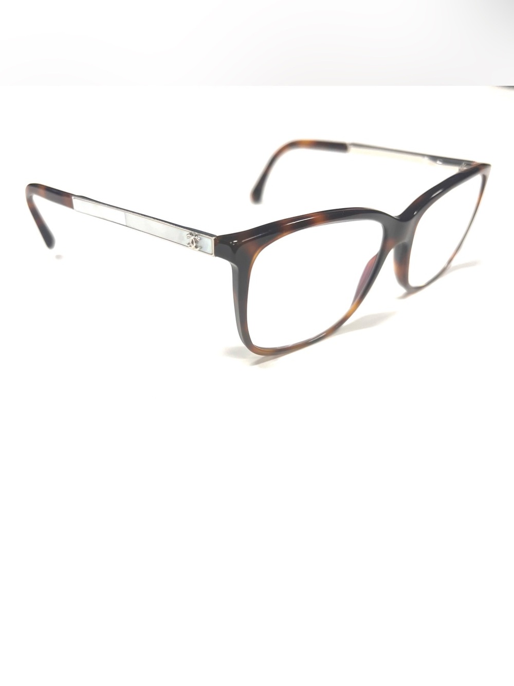 Chanel Eyeglasses 3331-H c.1425 Dark Havana Mother Of Pearl Italy 54-16-140